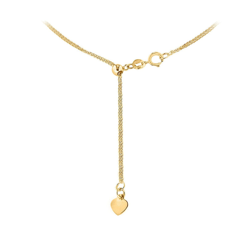 18ct Yellow Gold Spiga Adjustable Slider Necklace — 1mm detail image