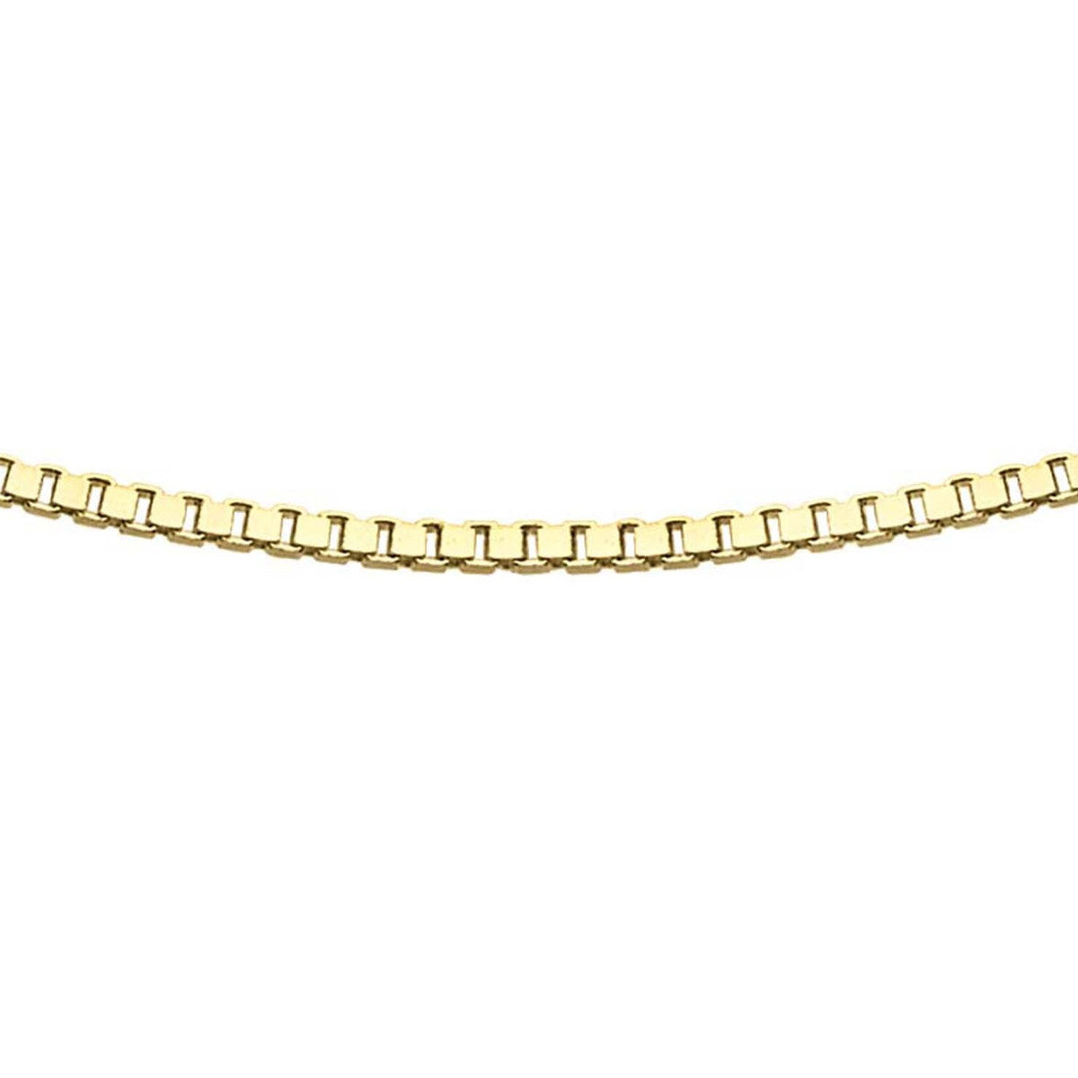 18ct Yellow Gold Adjustable Heart Slider Box Necklace — 0.5mm main image