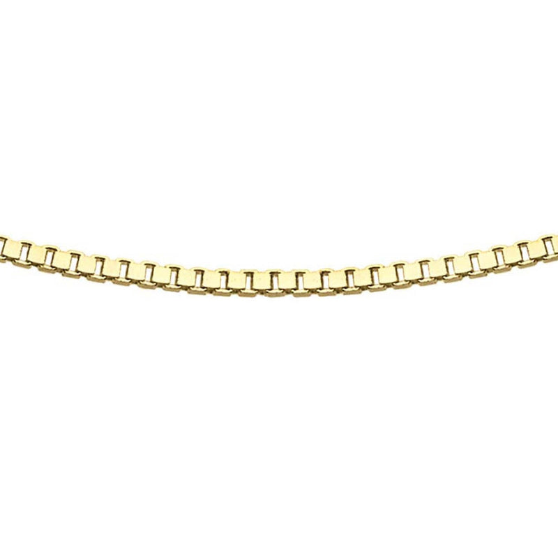18ct Yellow Gold Adjustable Heart Slider Box Necklace — 0.5mm main image