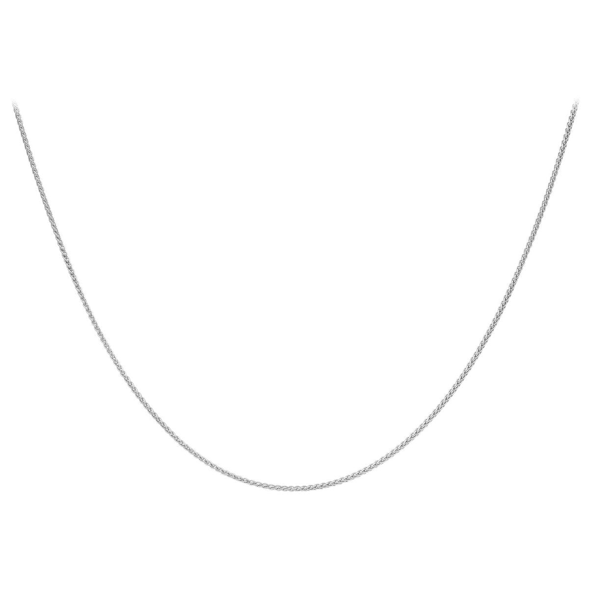 18ct White Gold Spiga Necklace — 1mm detail image