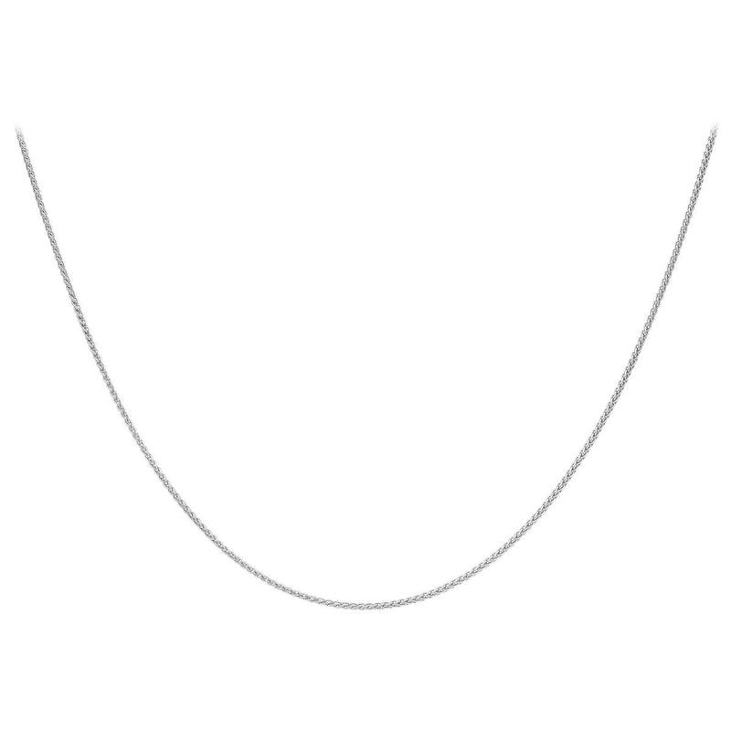 18ct White Gold Spiga Necklace — 1mm detail image