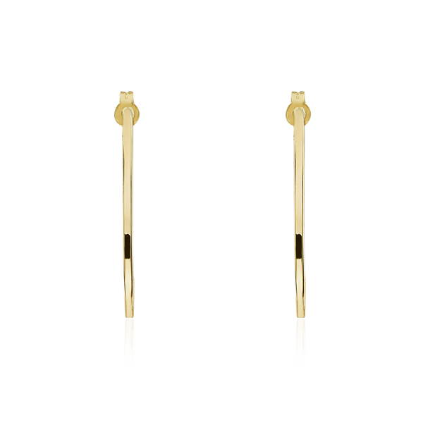 9ct Gold Triangle Peg and Scroll Hoop Earrings