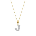 9ct Yellow Gold Large Cubic Zirconia Initial Pendant - Initial J