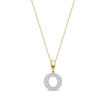9ct Yellow Gold Large Cubic Zirconia Initial Pendant - Initial O