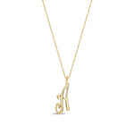 9ct Yellow Gold Script Initial Pendant - Initial A