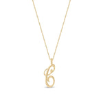 9ct Yellow Gold Script Initial Pendant - Initial C