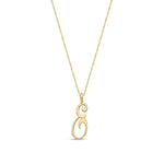 9ct Yellow Gold Script Initial Pendant - Initial E