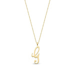 9ct Yellow Gold Script Initial Pendant - Initial G