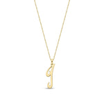 9ct Yellow Gold Script Initial Pendant - Initial I