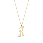 9ct Yellow Gold Script Initial Pendant - Initial K