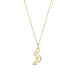 9ct Yellow Gold Script Initial Pendant - Initial L