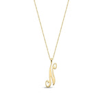 9ct Yellow Gold Script Initial Pendant - Initial N