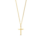 9ct Yellow Gold Classic Hollow Cross Pendant — 26mm