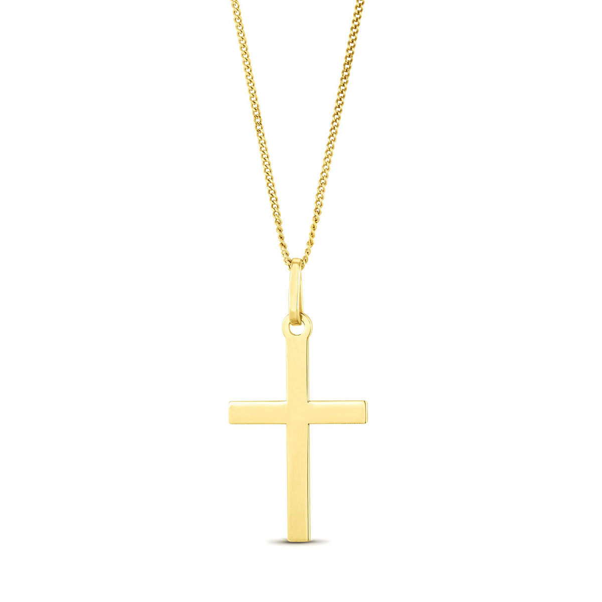 9ct Yellow Gold Classic Cross Pendant — 25mm