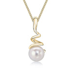 9ct Yellow Gold Pearl Spiral Pendant