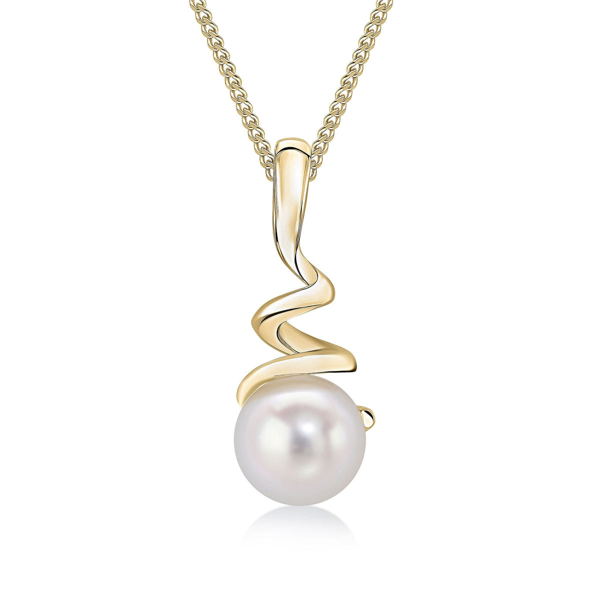 9ct Yellow Gold Pearl Spiral Pendant