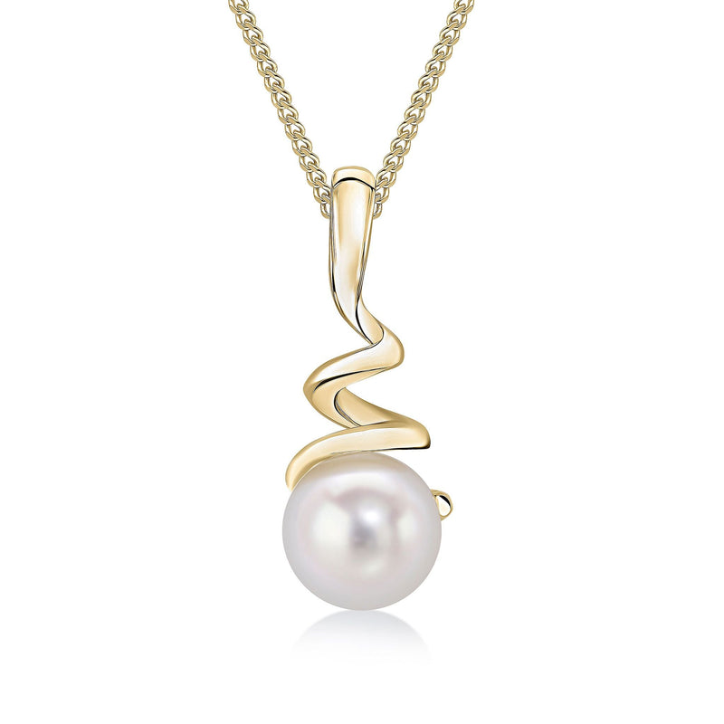 9ct Yellow Gold Pearl Spiral Pendant