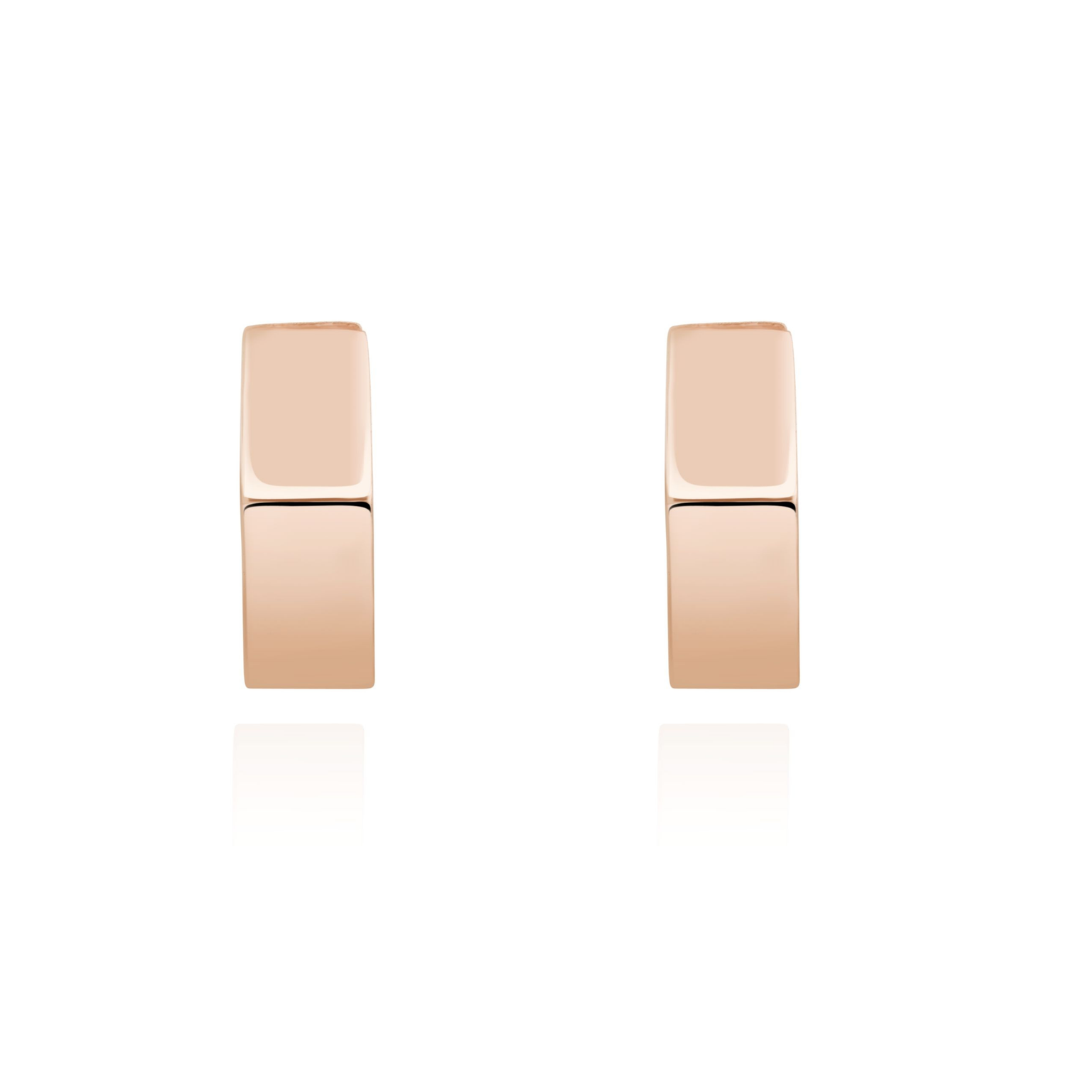 9ct Rose Gold Polished Hexagon Huggy Hoop Earrings