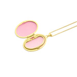 9ct Yellow and White Gold Two Tone Scrollwork Oval Locket Pendant