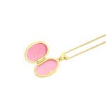 9ct Yellow and White Gold Two Tone Leaf Scroll Oval Locket Pendant