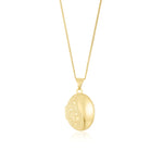 9ct Yellow Gold Paisley Engraved Oval Locket Pendant