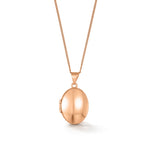 9ct Rose Gold Classic Oval Locket Pendant — 24mm
