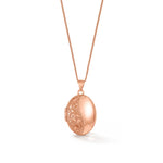 9ct Rose Gold Scrollwork Oval Locket Pendant