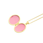 9ct Yellow Gold Scroll & Heart Border Oval Locket Pendant
