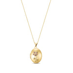 9ct Yellow Gold Purple Cubic Zirconia Oval Locket