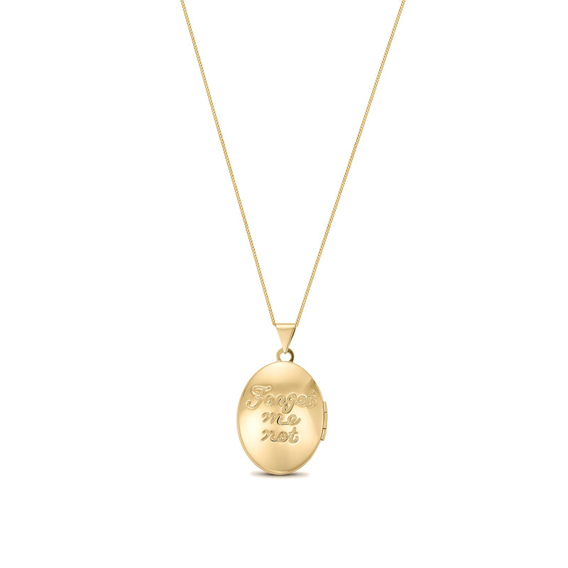 9ct Yellow Gold Patterned Oval Locket