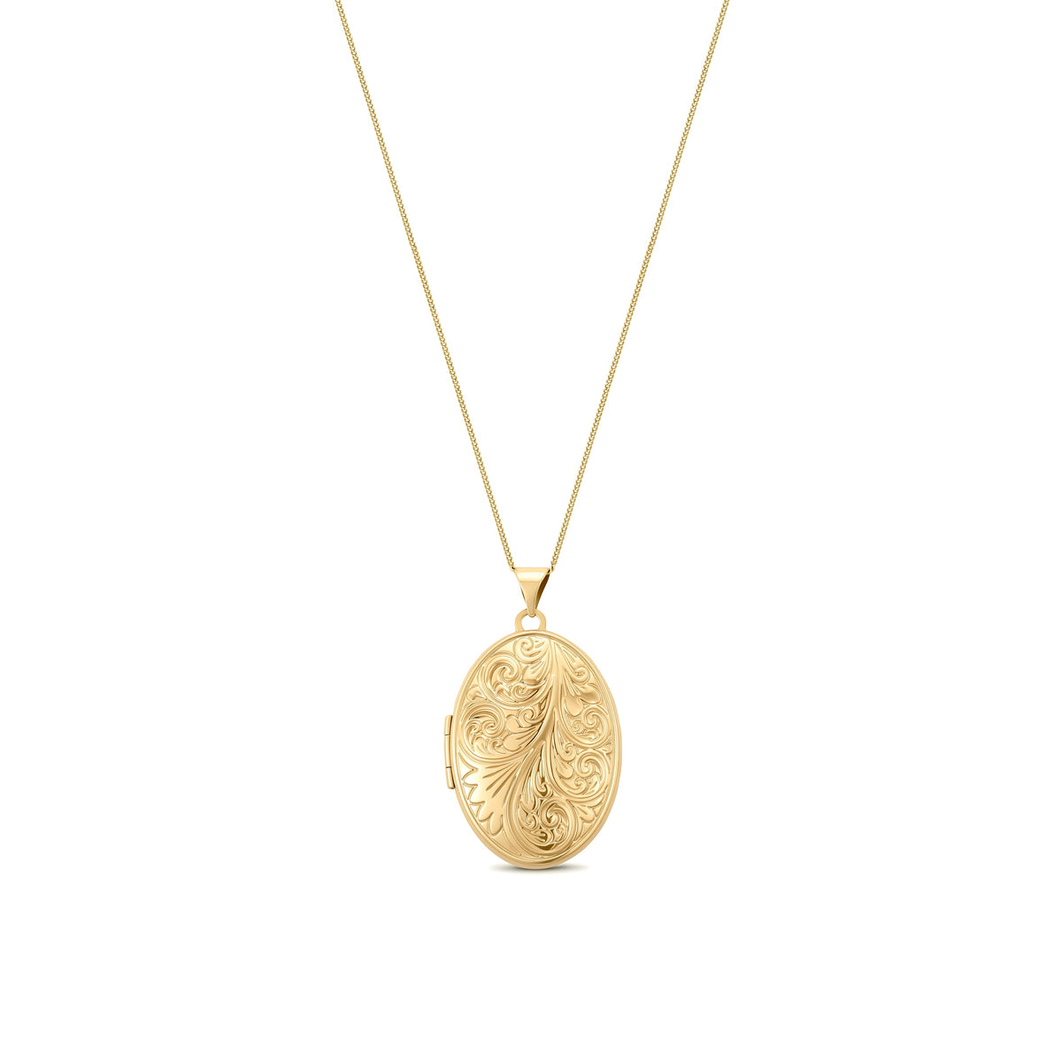 9ct Rose Gold Patterned Oval Locket