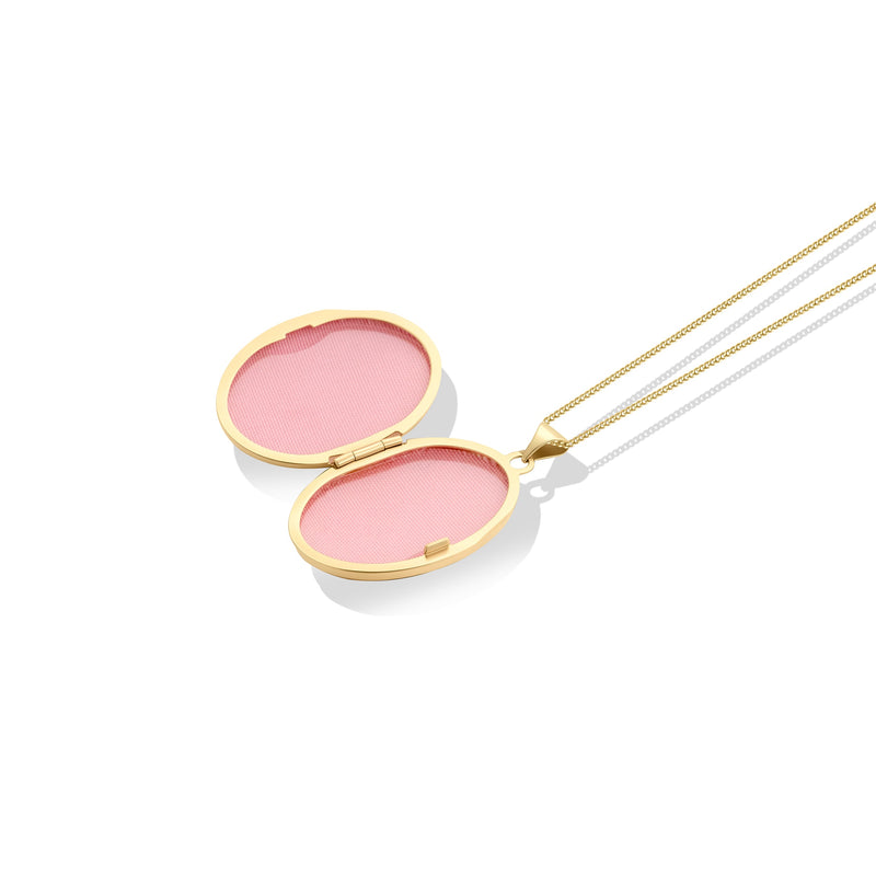 9ct Rose Gold Patterned Oval Locket