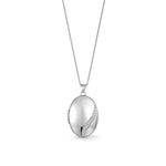 9ct White Gold Sweeping Curve Oval Locket Pendant