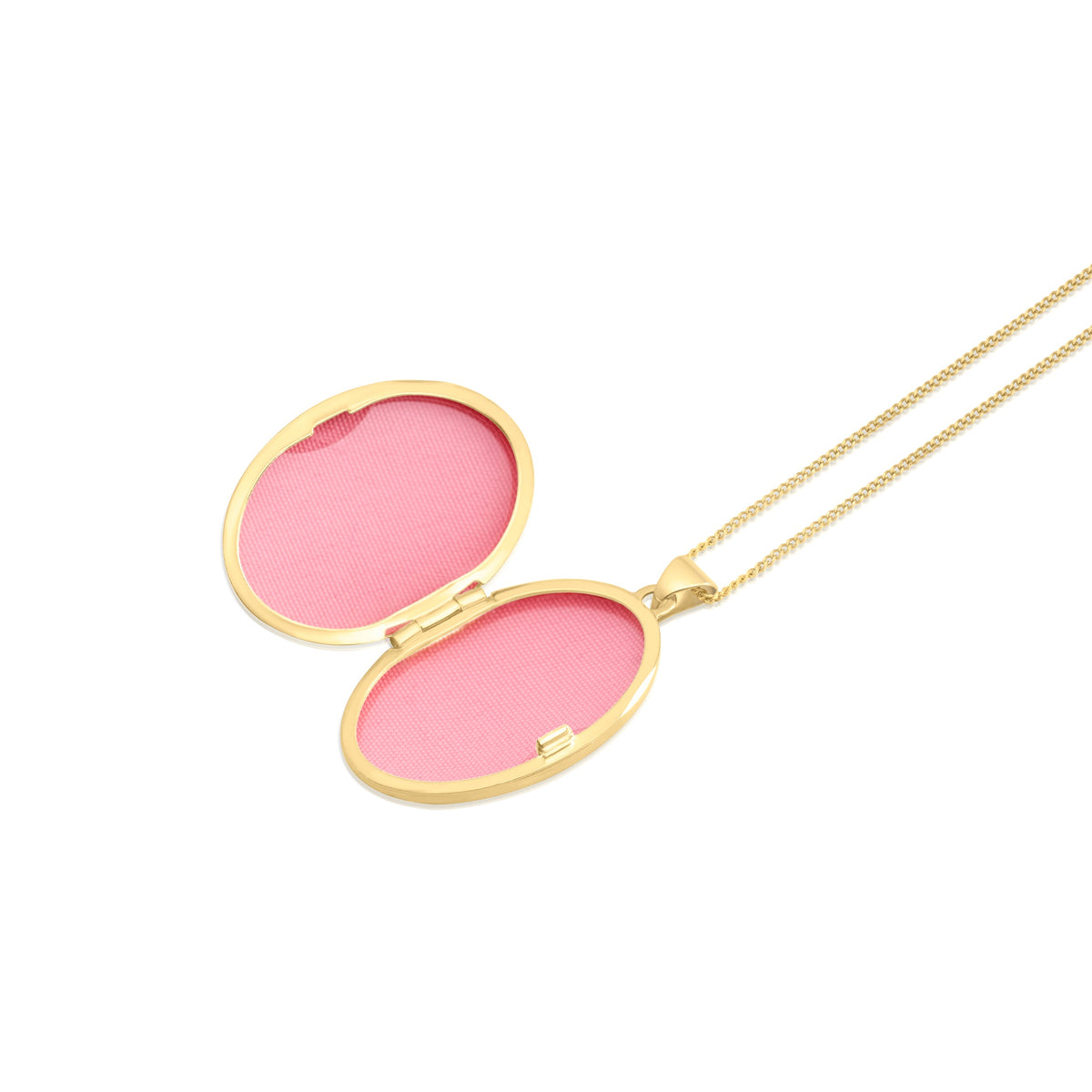 9ct Yellow and White Gold Two Tone Floral Scroll Oval Locket Pendant
