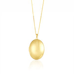 9ct Yellow Gold Classic Oval Locket Pendant — 44mm