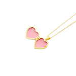 9ct Yellow and White Gold Two Tone Natural Diamond Star Detail Heart Locket Pendant