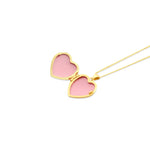 9ct Yellow and White Gold Two Tone Scroll Border Heart Locket Pendant