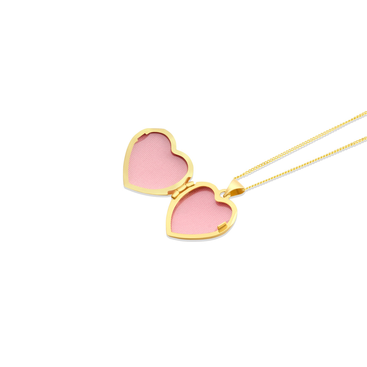 9ct Yellow and White Gold Two Tone Scroll Border Heart Locket Pendant