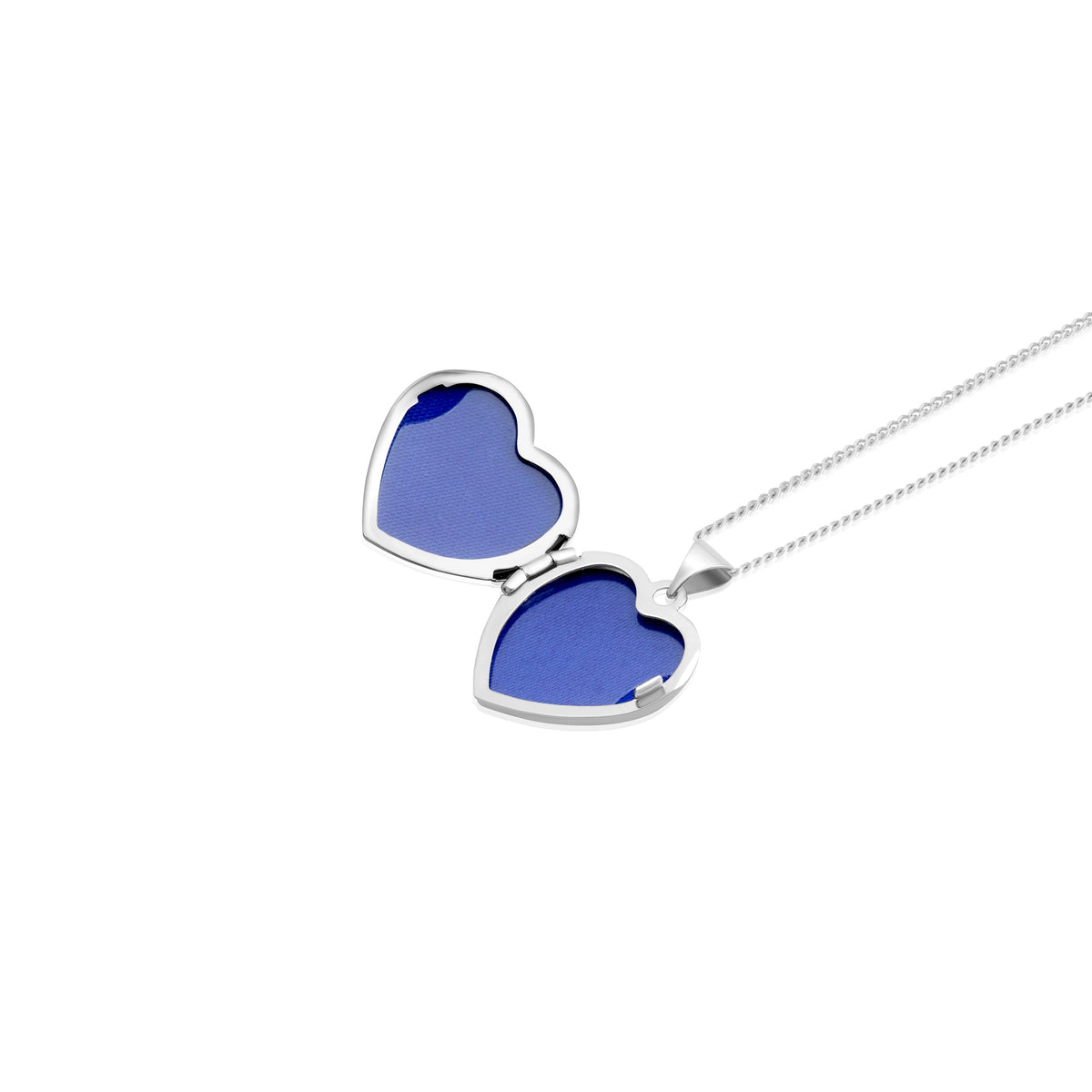 9ct White Gold Love Script Heart Locket Pendant