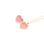 9ct Yellow and White Gold Two Tone Scroll Heart Locket Pendant