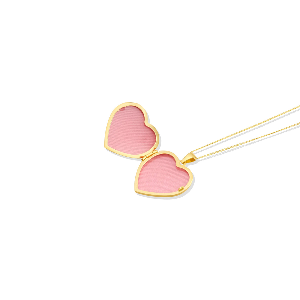 9ct Yellow and White Gold Two Tone Scroll Heart Locket Pendant