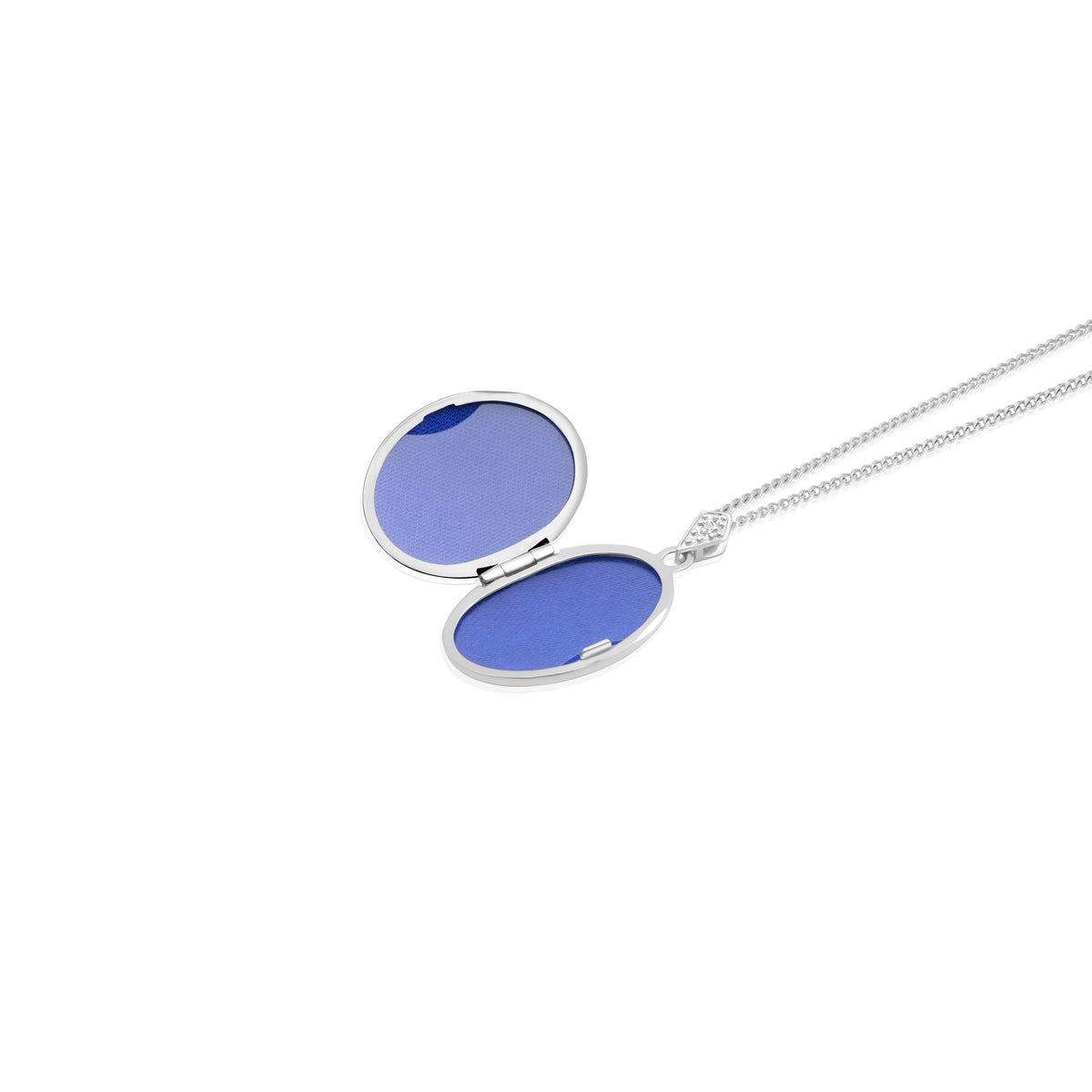 9ct White Gold Tree of Life Oval Locket Pendant