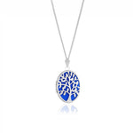 9ct White Gold Tree of Life Oval Locket Pendant