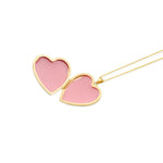 9ct Yellow and White Gold Two Tone Natural Diamond Sweeping Curve Heart Locket Pendant