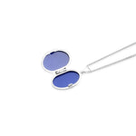 9ct White Gold Classic Oval Locket Pendant — 24mm