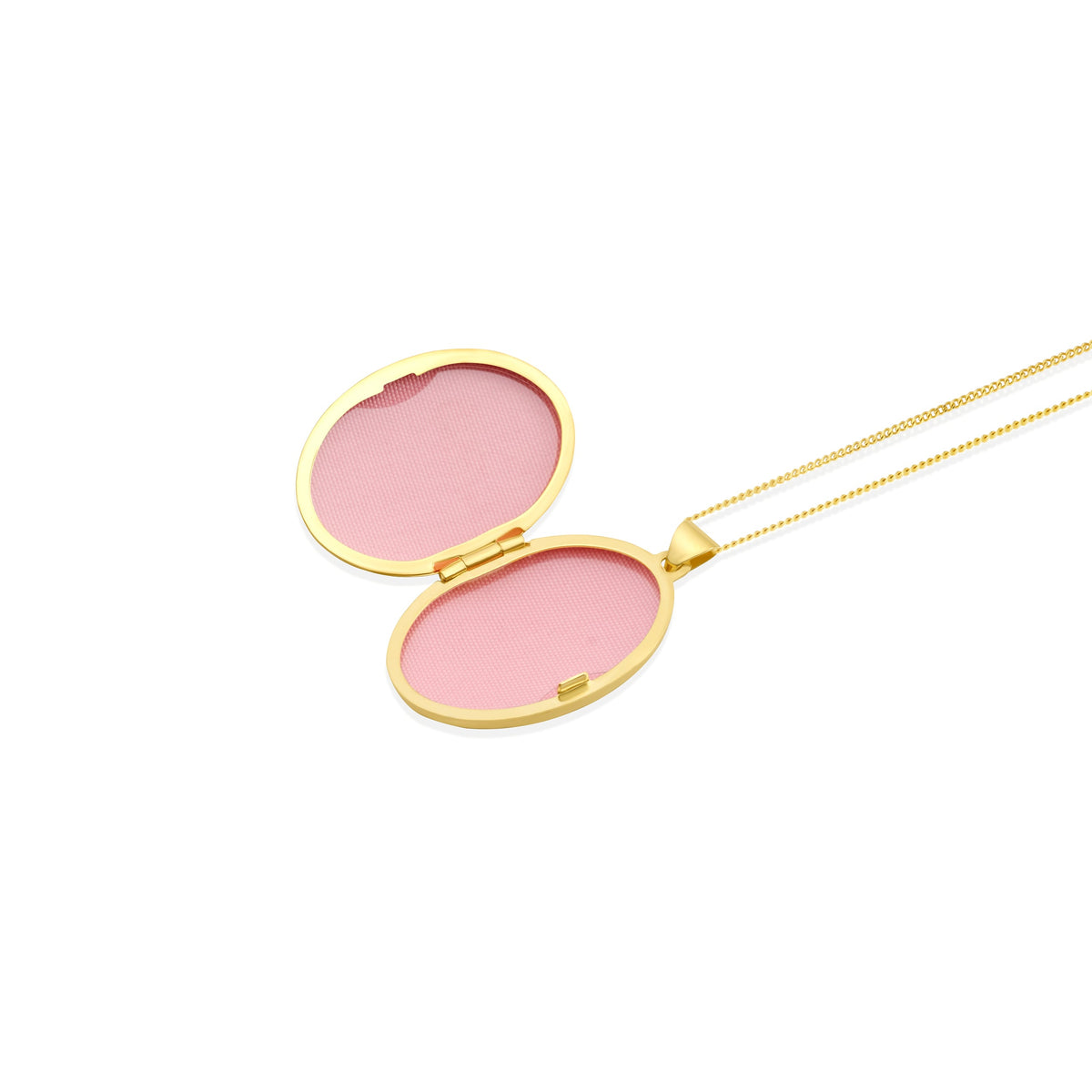 9ct Yellow Gold Classic Oval Locket Pendant — 34mm