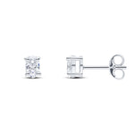 9ct White Gold Oval Cubic Zirconia CZ Claw Stud Earrings — 5x3mm