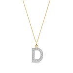 9ct Yellow Gold Medium Cubic Zirconia Initial Pendant - Initial D