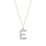 9ct Yellow Gold Medium Cubic Zirconia Initial Pendant - Initial E