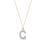 9ct Yellow Gold Medium Cubic Zirconia Initial Pendant - Initial G